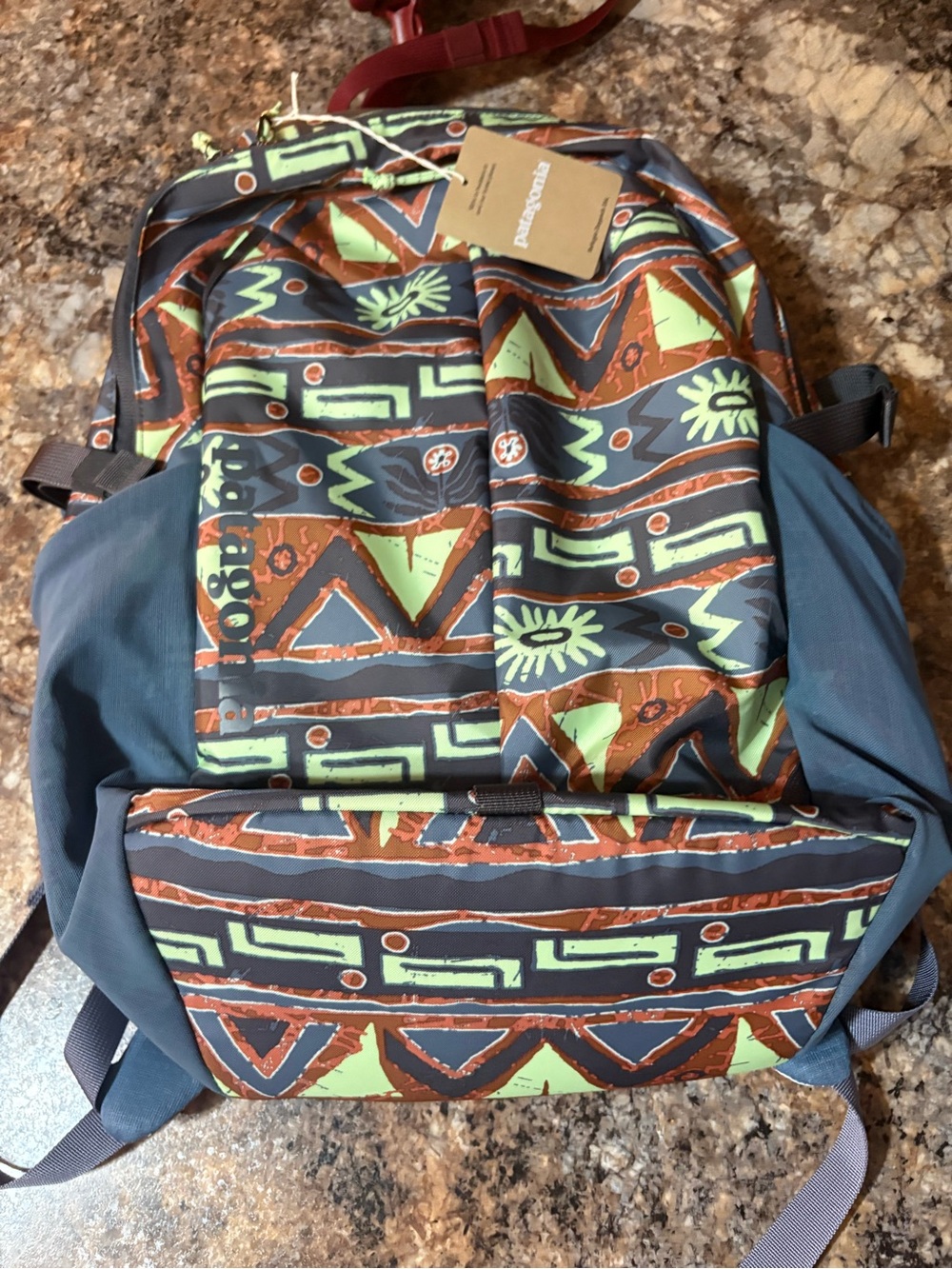 Patagonia Men's Backpack in Green, Brown & Blue Aztec Print
